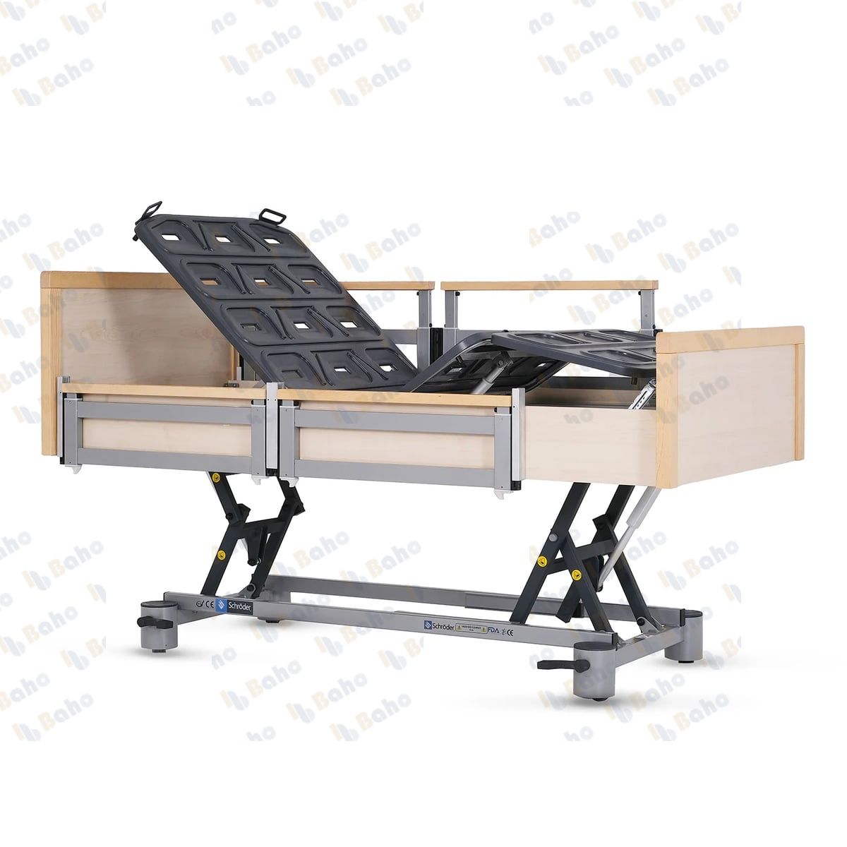 CARE 08 Care Bed, 4 Motors, Wooden Base