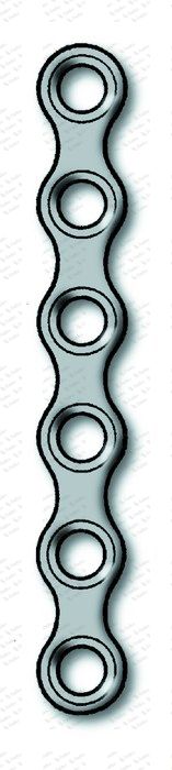 LevelOne Fixation, Champy plate, 2.0 mm, plate profile 1.0 mm, 6-hole, straight 25-350-06-91