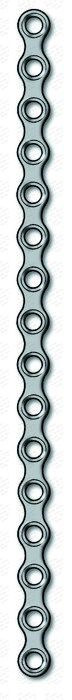 LevelOne Fixation, Champy plate, 2.0 mm, plate profile 1.0 mm, 16-hole, straight 25-350-16-91