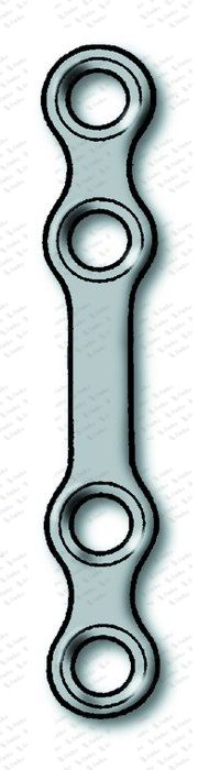 LevelOne Fixation, Champy plate, 2.0 mm, plate profile 1.0 mm, 4-hole, straight, long, pack of 5 25-352-04-09