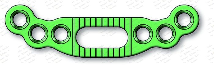 LevelOne Fixation, BSSO sliding plate, 2.0 mm, plate profile 1.0 mm, 6-hole, with 1 mm graduation, size M 25-401-37-09