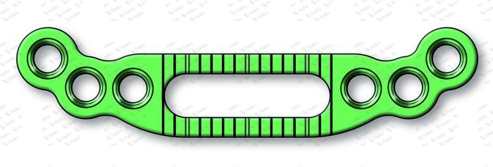LevelOne Fixation, BSSO sliding plate, 2.0 mm, plate profile 1.0 mm, 6-hole, with 1 mm graduation, size L 25-401-38-09