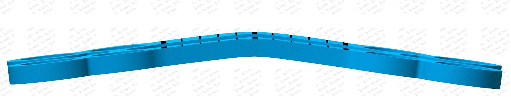 LevelOne Fixation, Rigid Blue Plate, 2.0 mm, plate profile 1.0 mm, 4-hole, double, long, sterile 50-330-10-71 2
