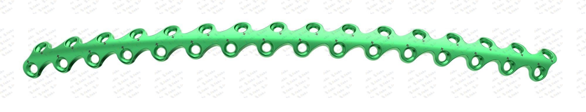L1 Rib Plate, solid, profile thickness 2.0 mm, 32-hole, 159 mm length, sterile 24-015-37-71